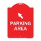 Signmission Parking Area W/ Upper Left Arrow, Red & White Aluminum Architectural Sign, 18" x 24", RW-1824-23464 A-DES-RW-1824-23464 - alternate 1